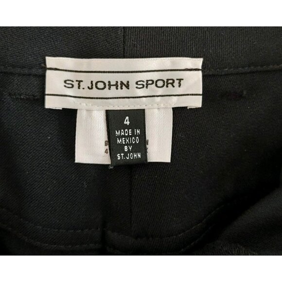 NWOT St. John Sport Black Straight Leg Jeans with Gold Tone Hardware Size 4 - Picture 4 of 6